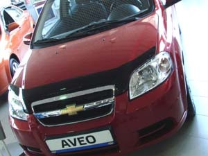 Дефлектор капота Chevrolet Aveo Hb 2008-2011, RAVON R3, 15-, SIM
