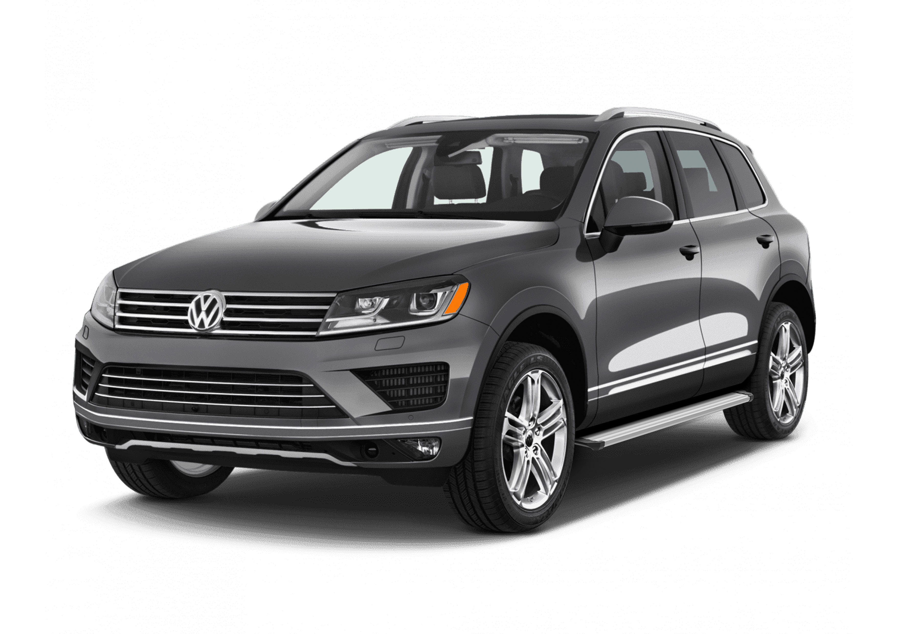 Порог-площадка "Slim Silver" для Volkswagen Touareg 2010-2018 (Rival)