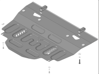 Защита Motodor для Renault Laguna II  2001-2005 (закрывает Двигатель, КПП; Сталь 2 мм)