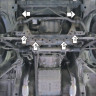 Защита Motodor для Nissan Skyline  2001-2004 (закрывает Двигатель, КПП; Сталь 2 мм, 2 части)