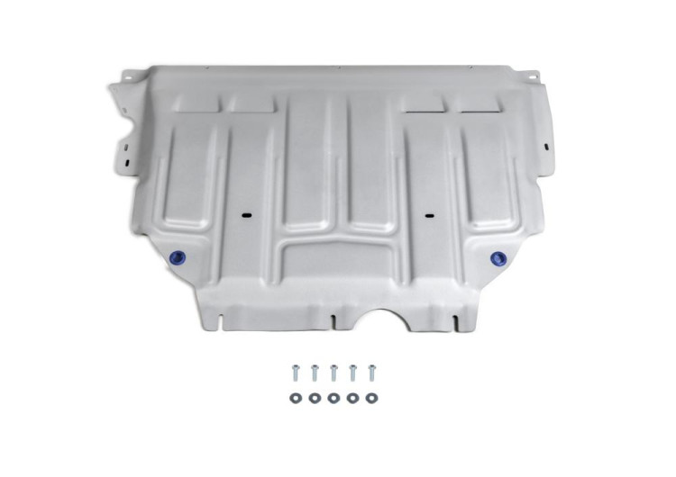 Защита картера + КПП Volkswagen Golf, V - 1.2; 1.4 (122л.с.) (2012-2016) RIVAL алюминий