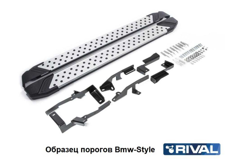 Порог-площадка "Bmw-Style" для DW Hower H3, V - 2.0 2017- (Rival)