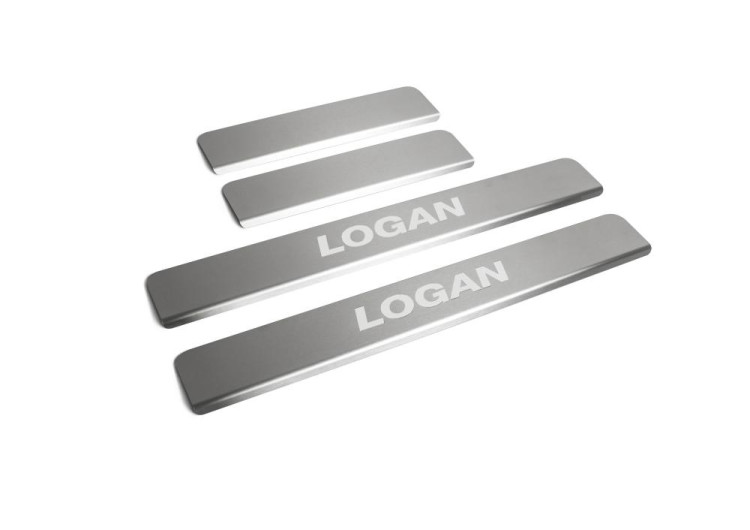 Накладки на пороги с логотипом для Renault Logan (2014-) Rival
