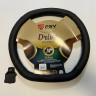 Оплетка на руль PSV DRIVE со скошенным низом (Черный/Отстрочка черная) M,экокожа