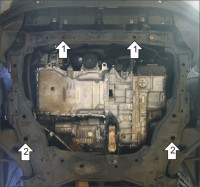 Защита Motodor для Mazda CX-7 2012-2015 (закрывает Двигатель, Коробка переключения передач; Алюминий 5 мм)