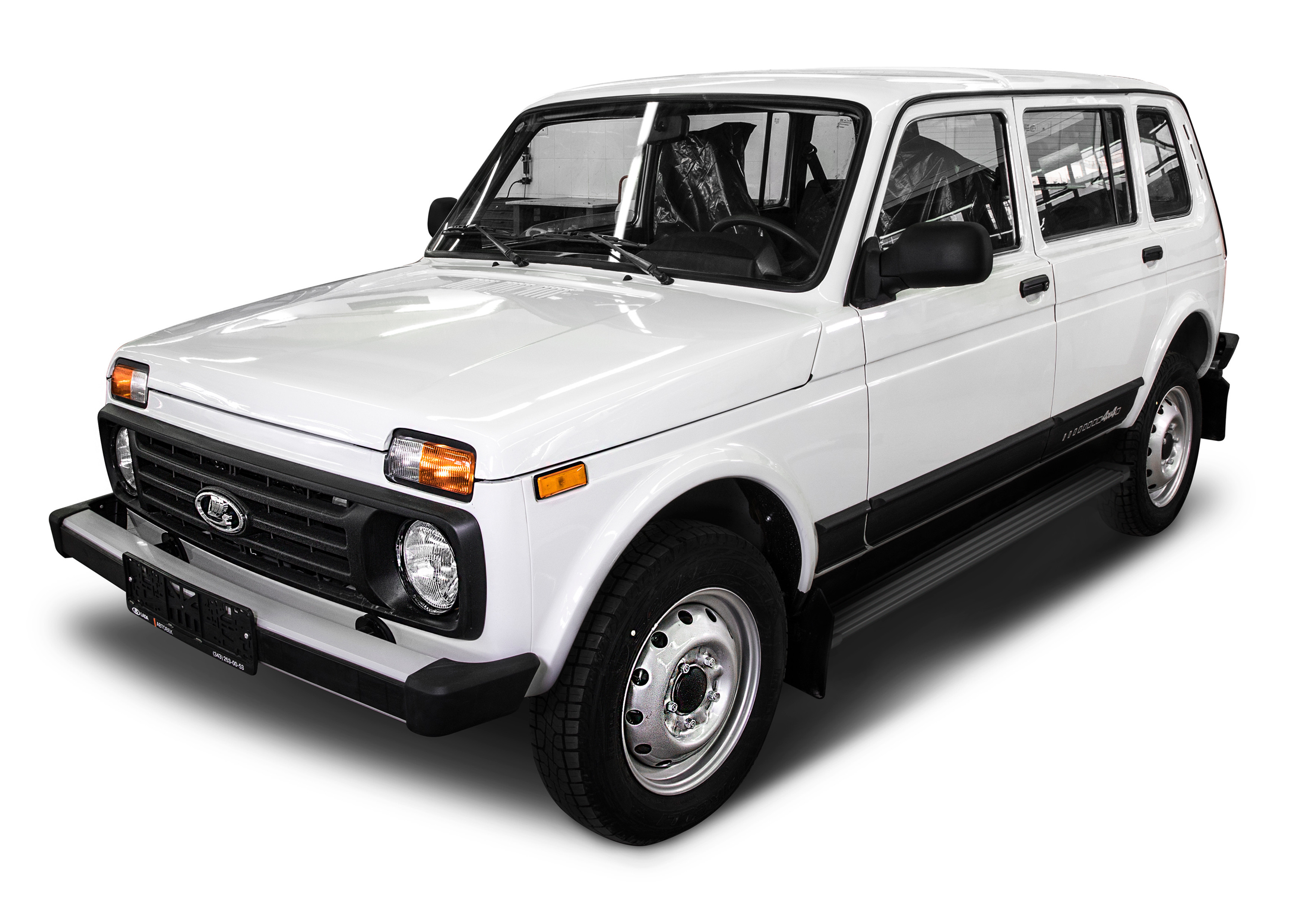 Порог-площадка "Slim Black" для Lada Lada 4x4 Urban 3D 2016- (Rival)