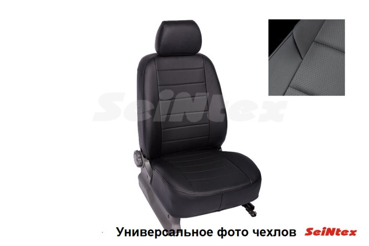 Чехлы для NISSAN Tiida Hatchback (2007-2015) Seintex экокожа (черный)