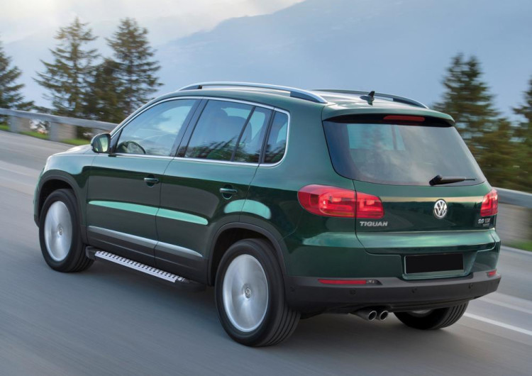 Порог-площадка "Bmw-Style" для Volkswagen Tiguan 2007-2011-2017 (Rival)