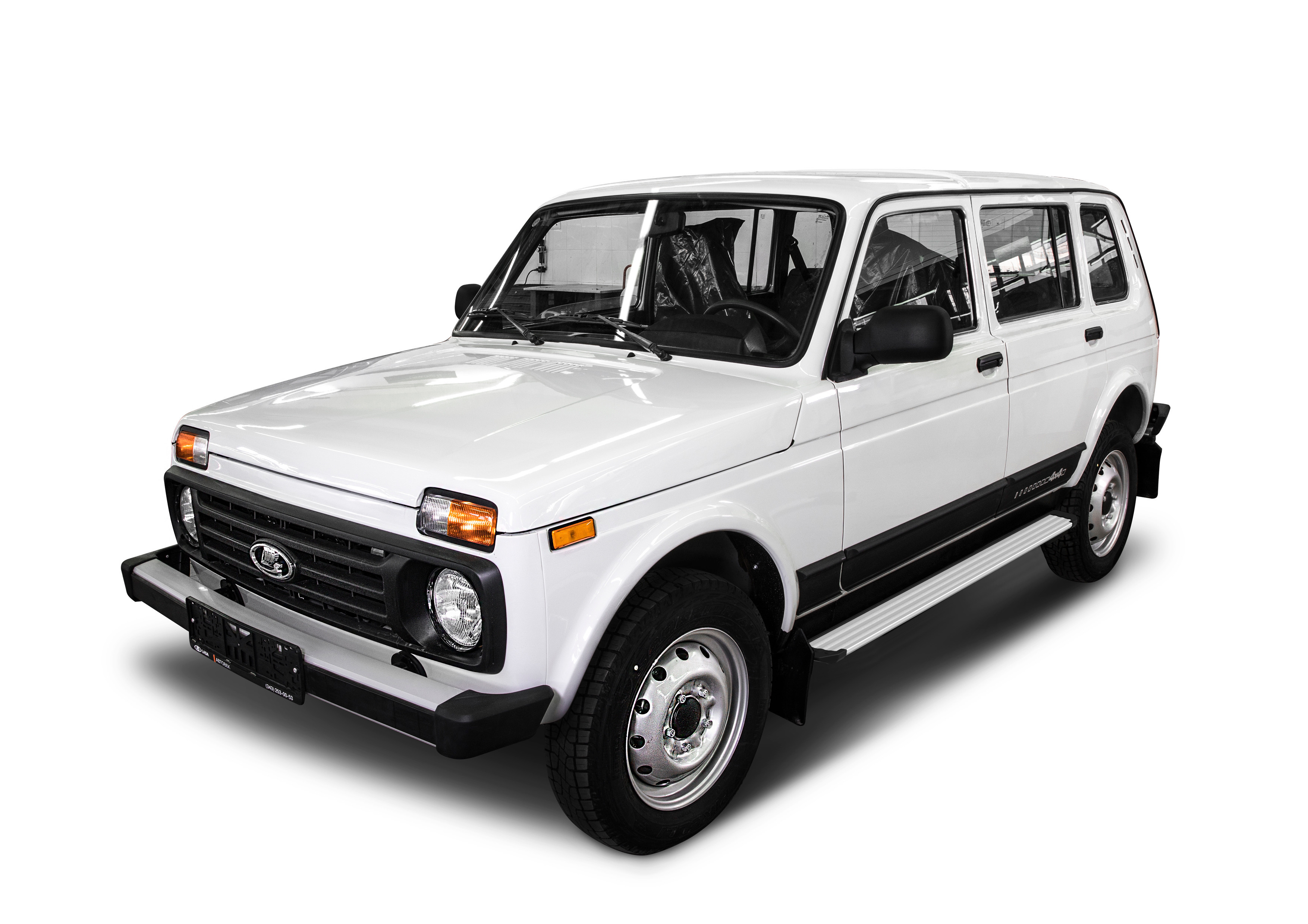 Порог-площадка "Slim Silver" для Lada Lada 4x4 Urban 5D 2016- (Rival)