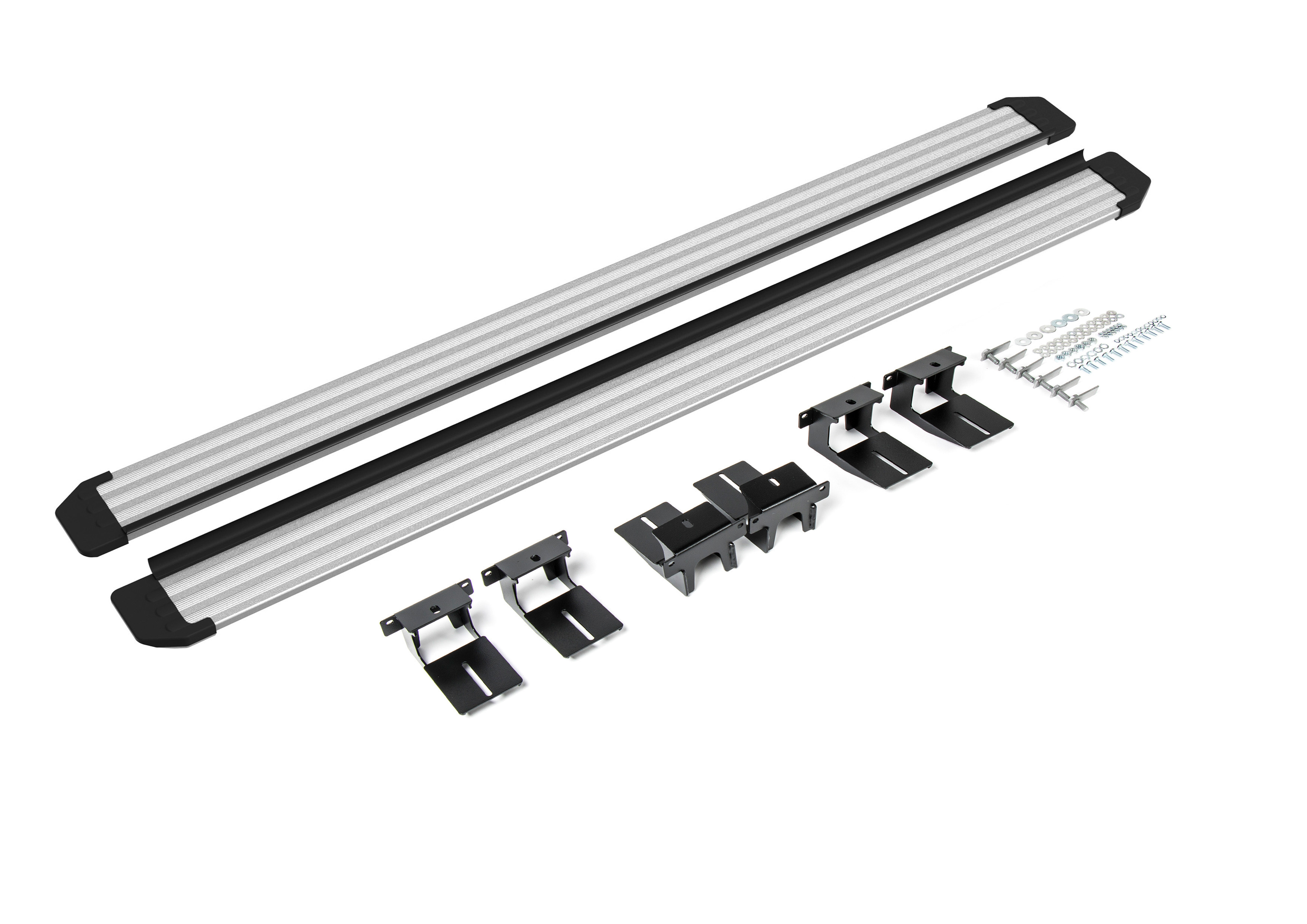 Порог-площадка "Slim Silver" для Jeep Grand Cherokee 2010-2013-2018- (Rival)