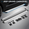 Порог-площадка "Slim Silver" для Jeep Grand Cherokee 2010-2013-2018- (Rival)