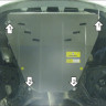Защита Motodor для Daewoo Rezzo  2000-2007 (закрывает Двигатель, КПП; Сталь 2 мм)
