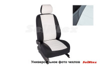Чехлы для MAZDA 6 III Sedan (rest.) (2018-) Seintex экокожа (черный+белый)