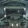Защита Motodor для Infiniti M 56S 2010-2014 (закрывает двигатель; Сталь 2 мм)