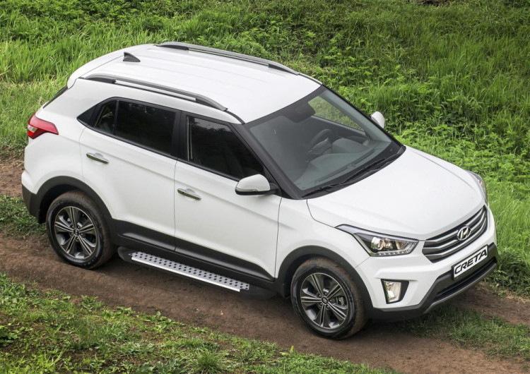 Порог-площадка "Bmw-Style" для Hyundai Creta 2016- (Rival)