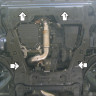 Защита Motodor для Renault Koleos  2008-2013/2013- (закрывает Двигатель, КПП; Сталь 2 мм)