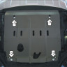Защита Motodor для Renault Koleos  2008-2013/2013- (закрывает Двигатель, КПП; Сталь 2 мм)