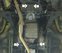 Защита Motodor для Subaru Forester 2008-2013 (закрывает Коробка переключения передач; Алюминий 5 мм)