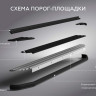 Порог-площадка "Premium-Black" RIVAL для Jetour X70 Plus 2023-,1,6,FWD,РКПП / Soueast S07 2024-