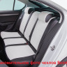 Чехлы для SKODA Rapid Sedan цельная (2014-) Seintex экокожа (черный+серый)