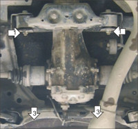 Защита Motodor для Subaru Forester 2008-2013 (закрывает Задний дифференциал; Алюминий 5 мм)