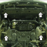 Защита Motodor для Infiniti EX 35 2007-2012 (закрывает Двигатель; Алюминий 5 мм)