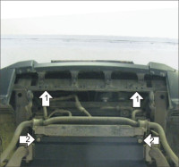 Защита Motodor для Mitsubishi Pajero IV 2006-2012 (закрывает Радиатор, Интеркулер; Алюминий 5 мм)