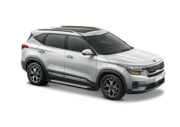 Порог-площадка "Bmw-Style" для Kia Seltos 2019- (Rival)