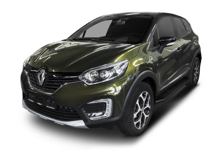 Порог-площадка "Premium-Black" для Renault Kaptur 2016-2020 (Rival)