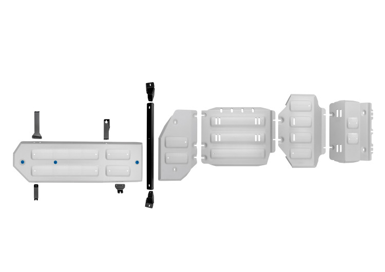 Защита радиатора + картера + КПП + РК + бака для Tank 300/ Tank 500 / Haval H9 (2 л бензин/2,4 л дизель), Rival, Алюминий
