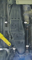 Защита Motodor для Mitsubishi Pajero IV 2012-2020 (закрывает Топливный бак; Алюминий 5 мм)