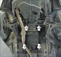Защита Motodor для Subaru Legacy 2006 - 2009 (закрывает Коробка переключения передач; Алюминий 5 мм)