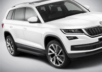 Порог-площадка "Premium-Black" для Skoda Kodiaq 2017- (Rival)