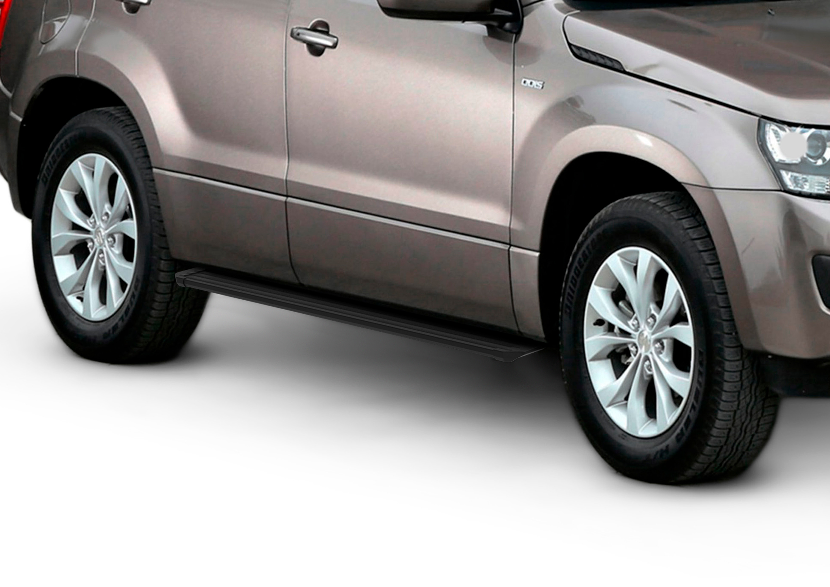 Порог-площадка "Slim Black" для Suzuki Grand Vitara, 5D 2005-2008-2012-2016 (Rival)