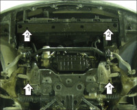 Защита Motodor для Infiniti G 35 2010-2014 (закрывает Двигатель; Алюминий 5 мм)