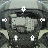 Защита Motodor для Land Rover Discovery Sport 2015- (закрывает Двигатель, КПП; Сталь 3 мм)
