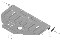 Защита Motodor для Subaru Forester 1997-2002 (закрывает двигатель, радиатор; Сталь 1,5 мм)