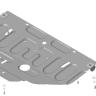 Защита Motodor для Subaru Forester 1997-2002 (закрывает двигатель, радиатор; Сталь 1,5 мм)