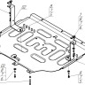 Защита Motodor для FAW Bestune T55 2023- (закрывает Двигатель, Коробка переключения передач; Сталь 1,5 мм)