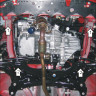 Защита Motodor для Toyota Ractis  2005-2010 (закрывает Двигатель, КПП; Сталь 2 мм)