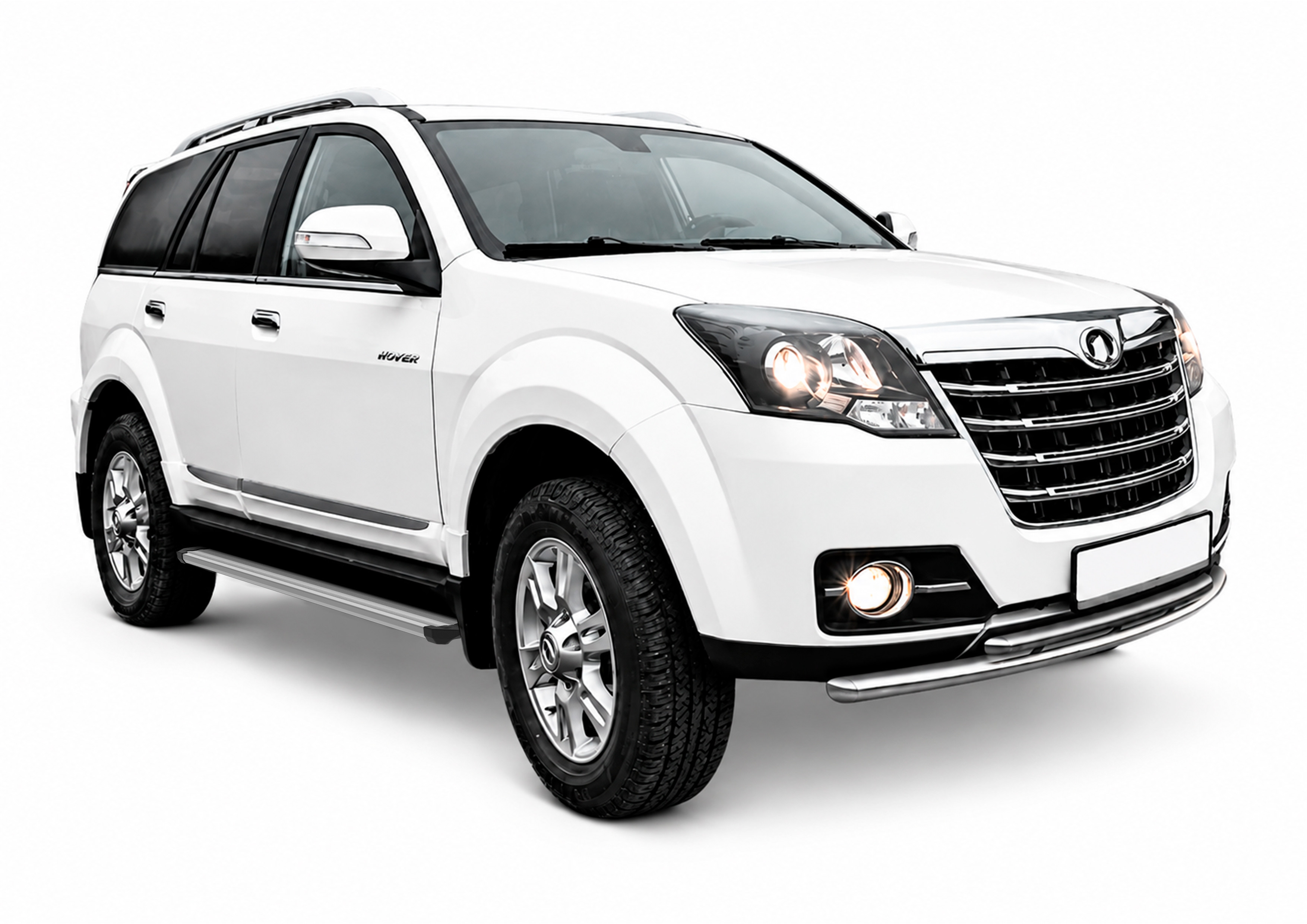 Порог-площадка "Slim Silver" для Great Wall Hover H5 2011-2016 (Rival)