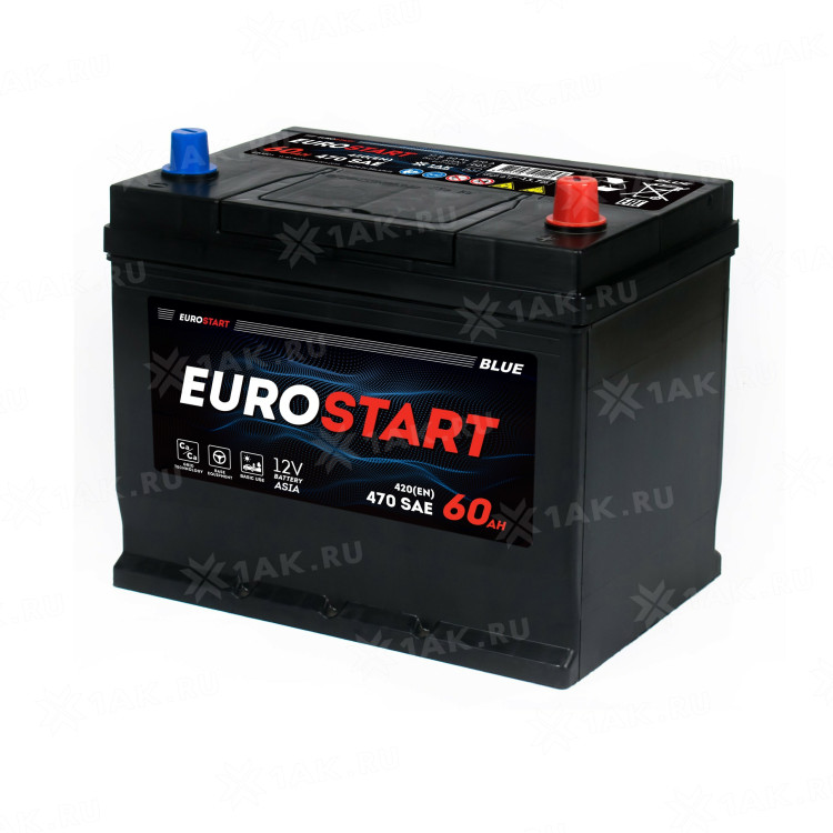Аккумулятор EUROSTART Blue Asia (60 Ач, 12 V) Обратная, R+ D23