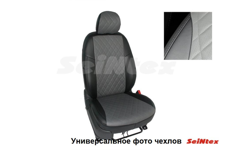 Чехлы для RENAULT Kaptur (2016-) Seintex ромб (черный+серый)