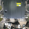 Защита Motodor для KIA Rio 2000-2005 (закрывает Двигатель, КПП; Сталь 2 мм)