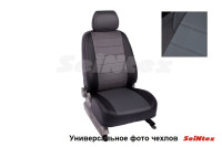Чехлы для LADA Priora Sd (2014-) Seintex экокожа (черный+серый)