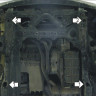 Защита Motodor для Mercedes-benz Vaneo  2002-2005 (закрывает Двигатель, КПП; Сталь 2 мм)