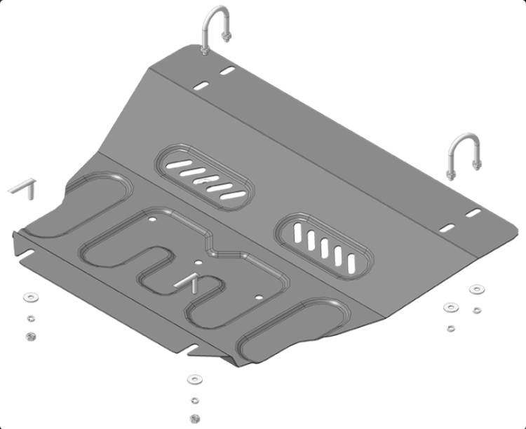 Защита Motodor для Audi A6 1994-1997 / Audi 100 1990-1994 (закрывает Двигатель; Сталь 2 мм)