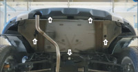 Защита Motodor для Renault Duster 2021-2022 (закрывает Задний Бампер; Сталь 2 мм)