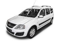 Порог-площадка "Premium-Black" для Lada Largus 2012- (Rival)