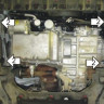 Защита Motodor для Ford Kuga 2013-2019 (закрывает Двигатель, Коробка переключения передач; Сталь 1,5 мм)